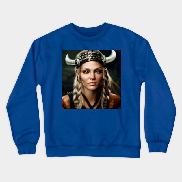 Viking Shield Maiden Crewneck Sweatshirt by Grassroots Green